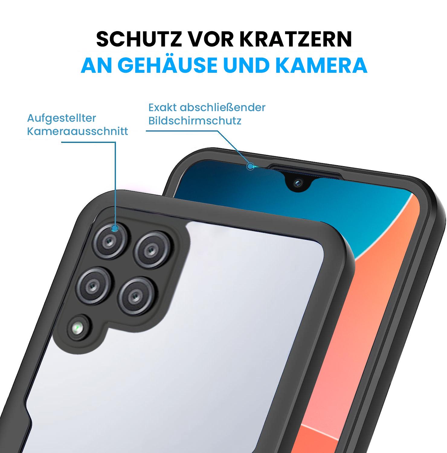 360 Grad Handyhülle für Samsung Galaxy A12 Rundum Schutz Case Front Back Cover