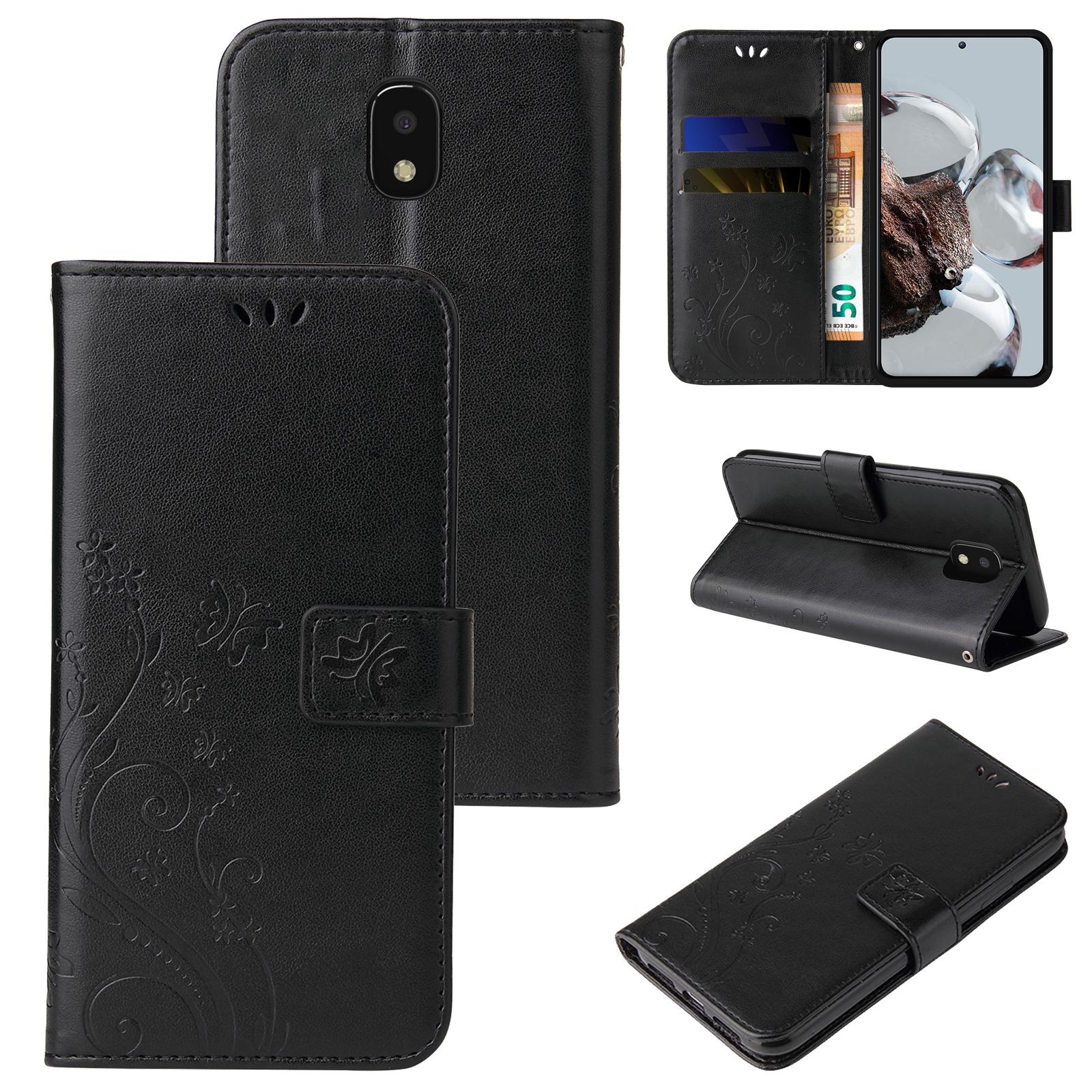 Handyhülle für Samsung Galaxy J3 J5 J7 (2017) Blumen Cover 9H Displayglas