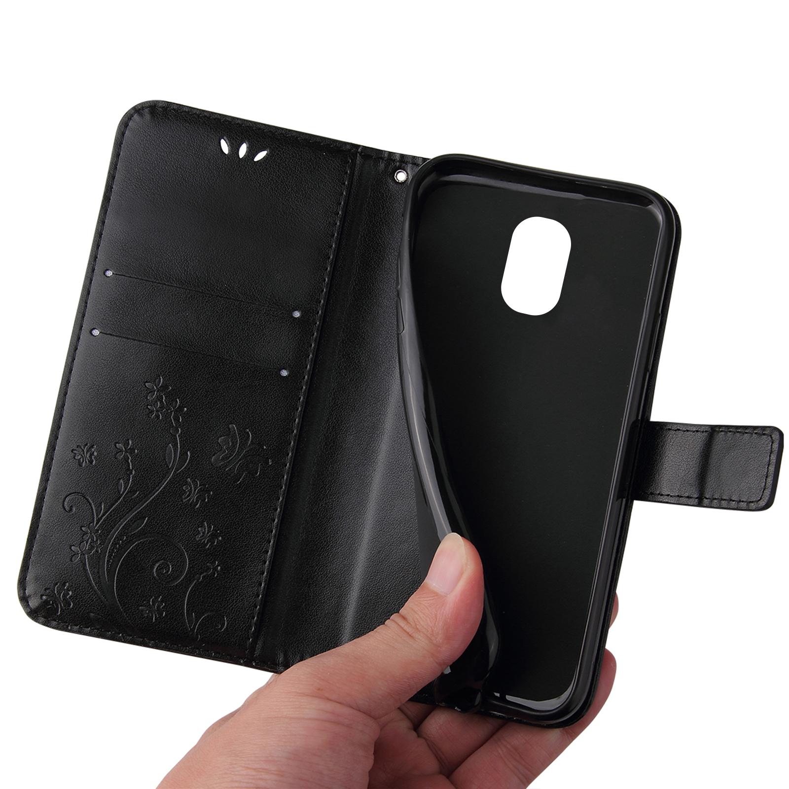 Handyhülle für Samsung Galaxy J3 J5 J7 (2017) Blumen Cover 9H Displayglas