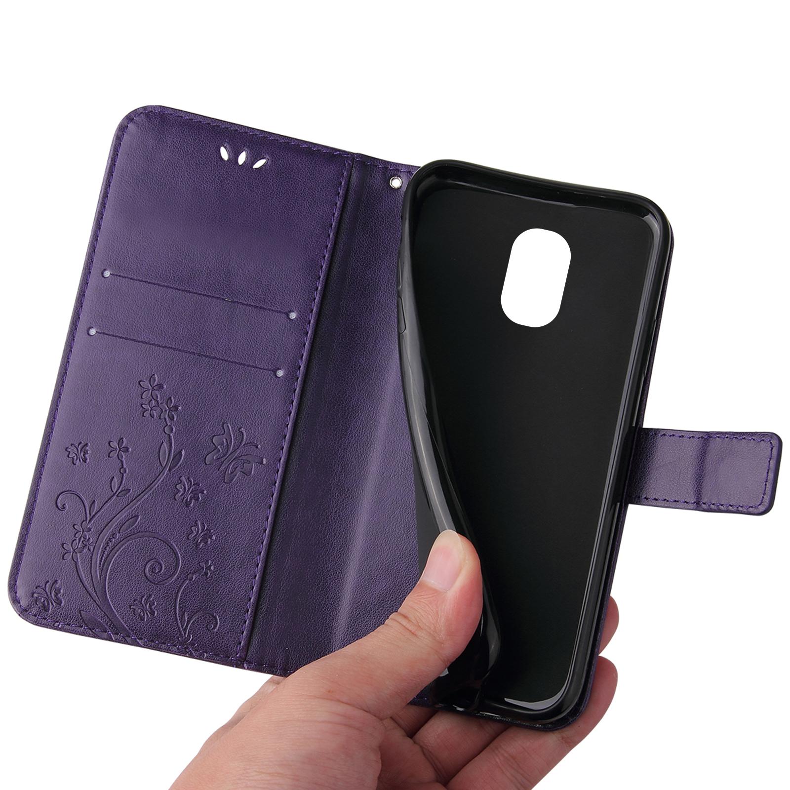 Handy Hülle für Samsung Galaxy J3 J5 J7 (2017) Blumen Flip Cover Buch Magnet