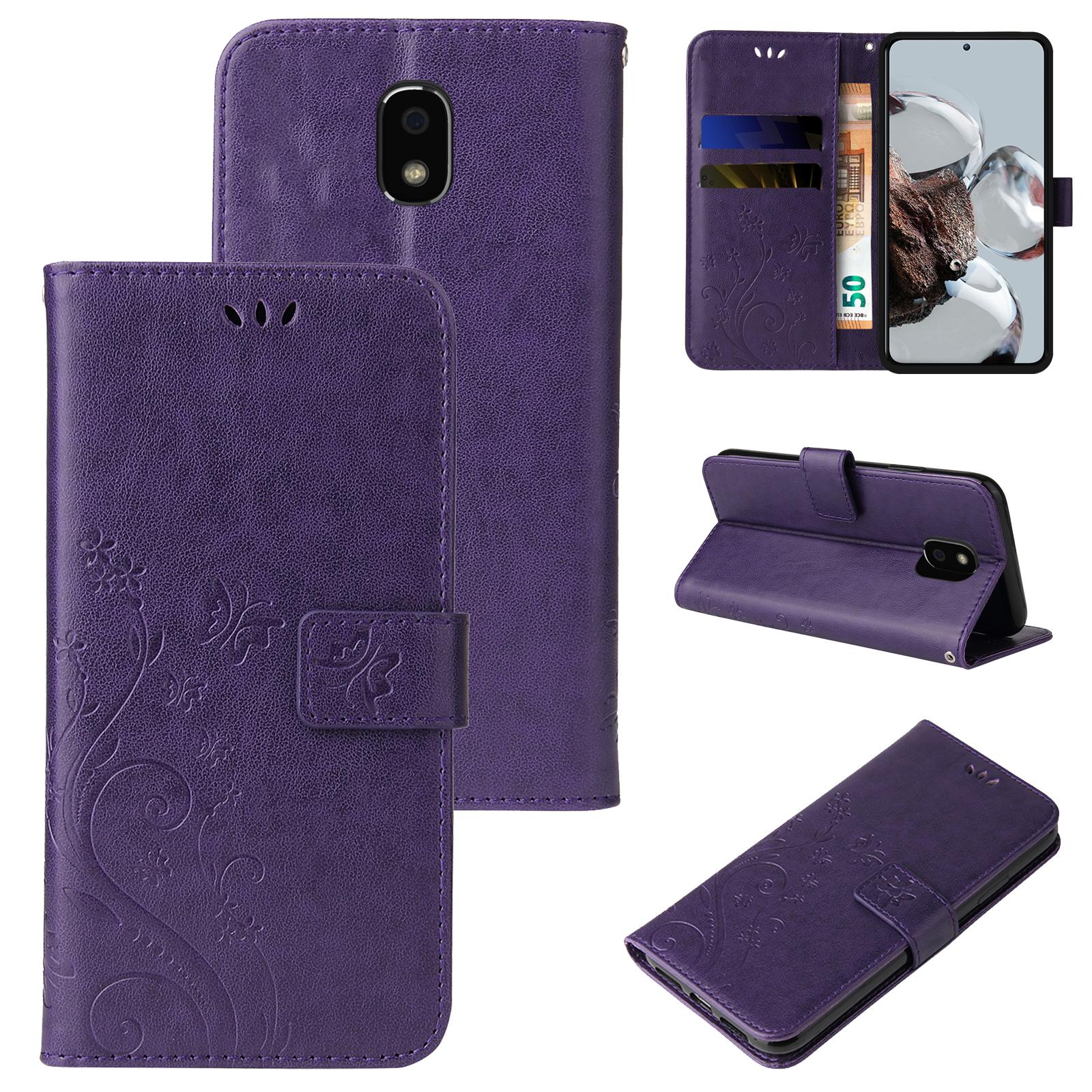 Handy Hülle für Samsung Galaxy J3 J5 J7 (2017) Blumen Flip Cover Buch Magnet