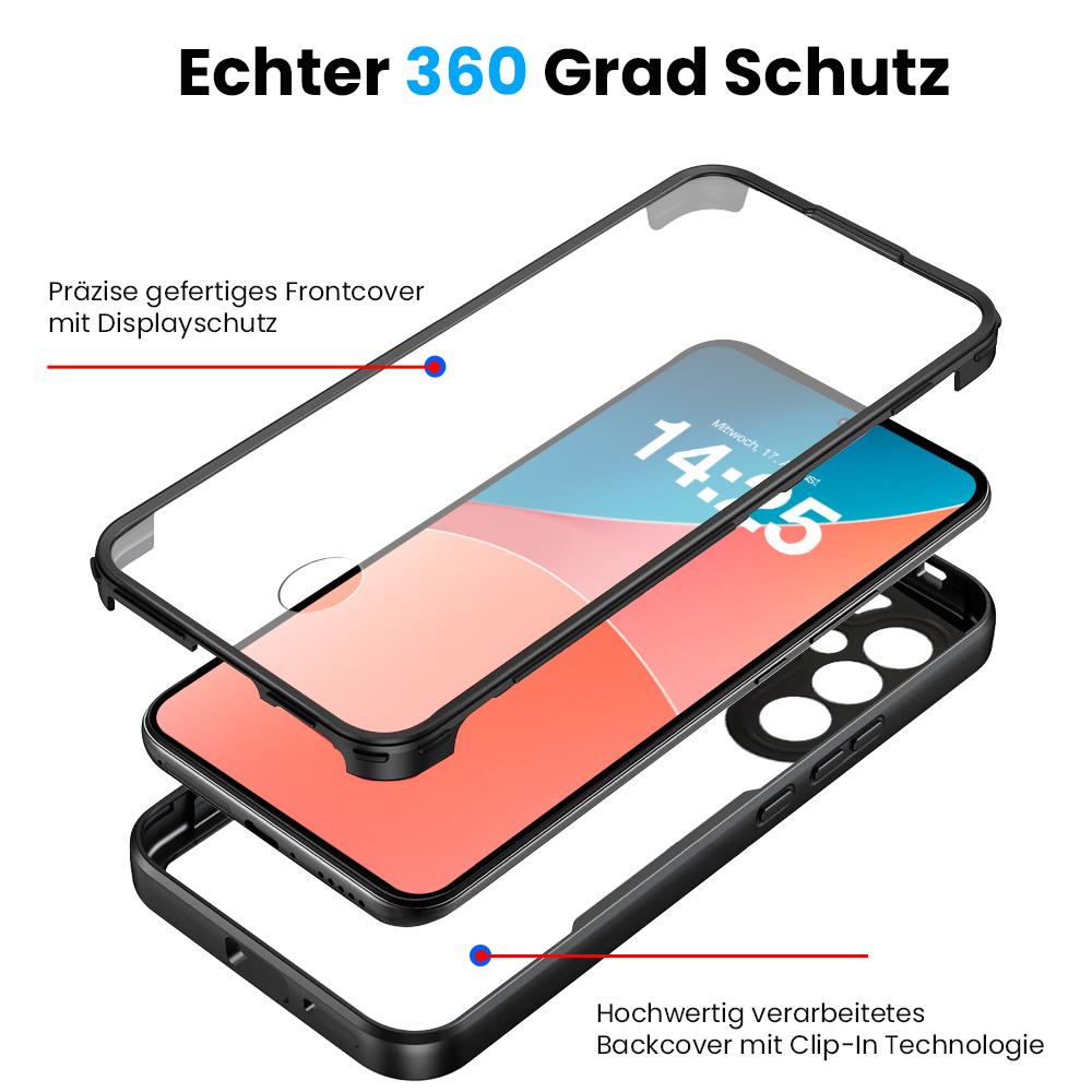 360 Grad Handyhülle für Samsung Galaxy A55 5G Rundum Schutz Case Front Backcover