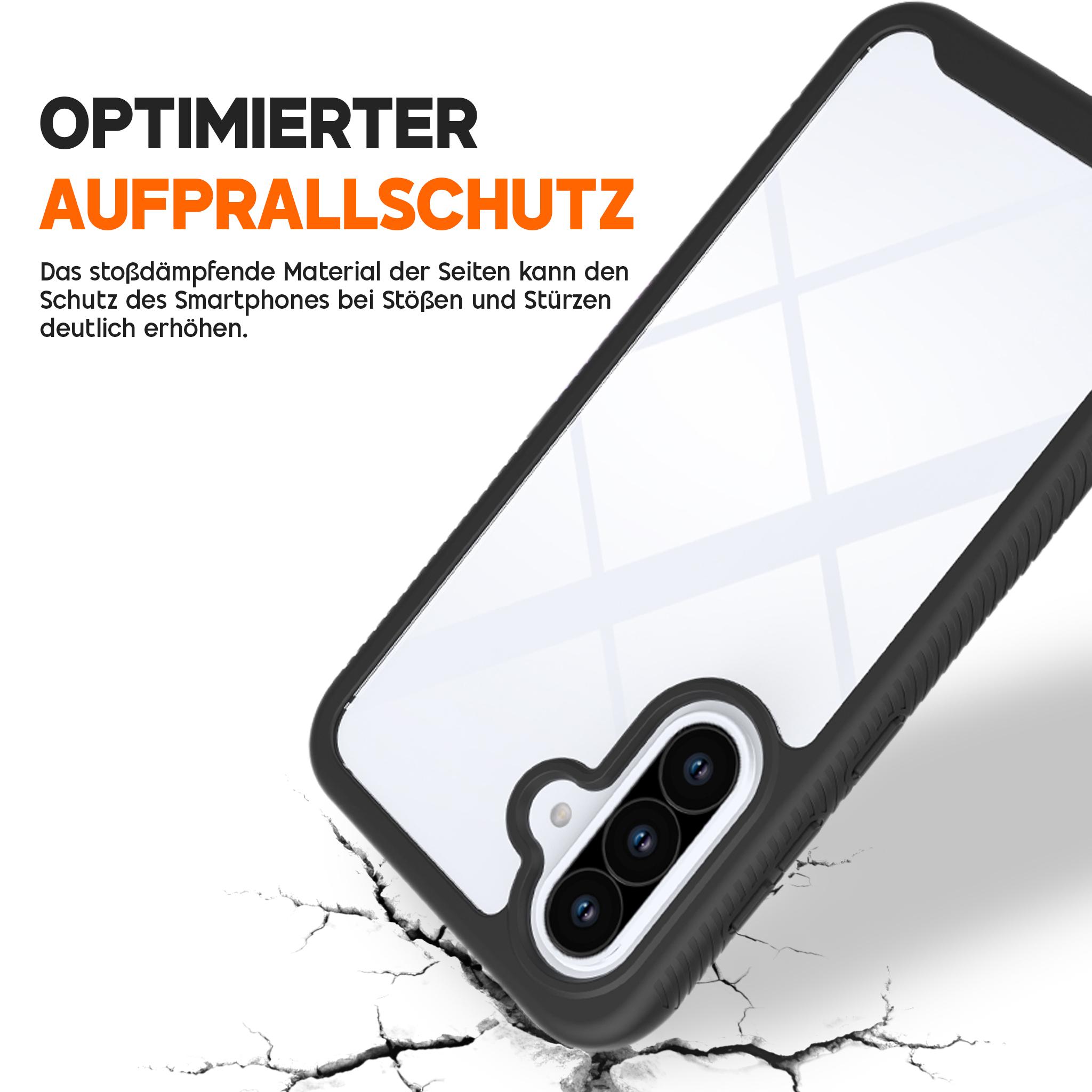 360 Grad Premium Handy Hülle für Samsung Galaxy A36 5G Front Back Cover Schwarz
