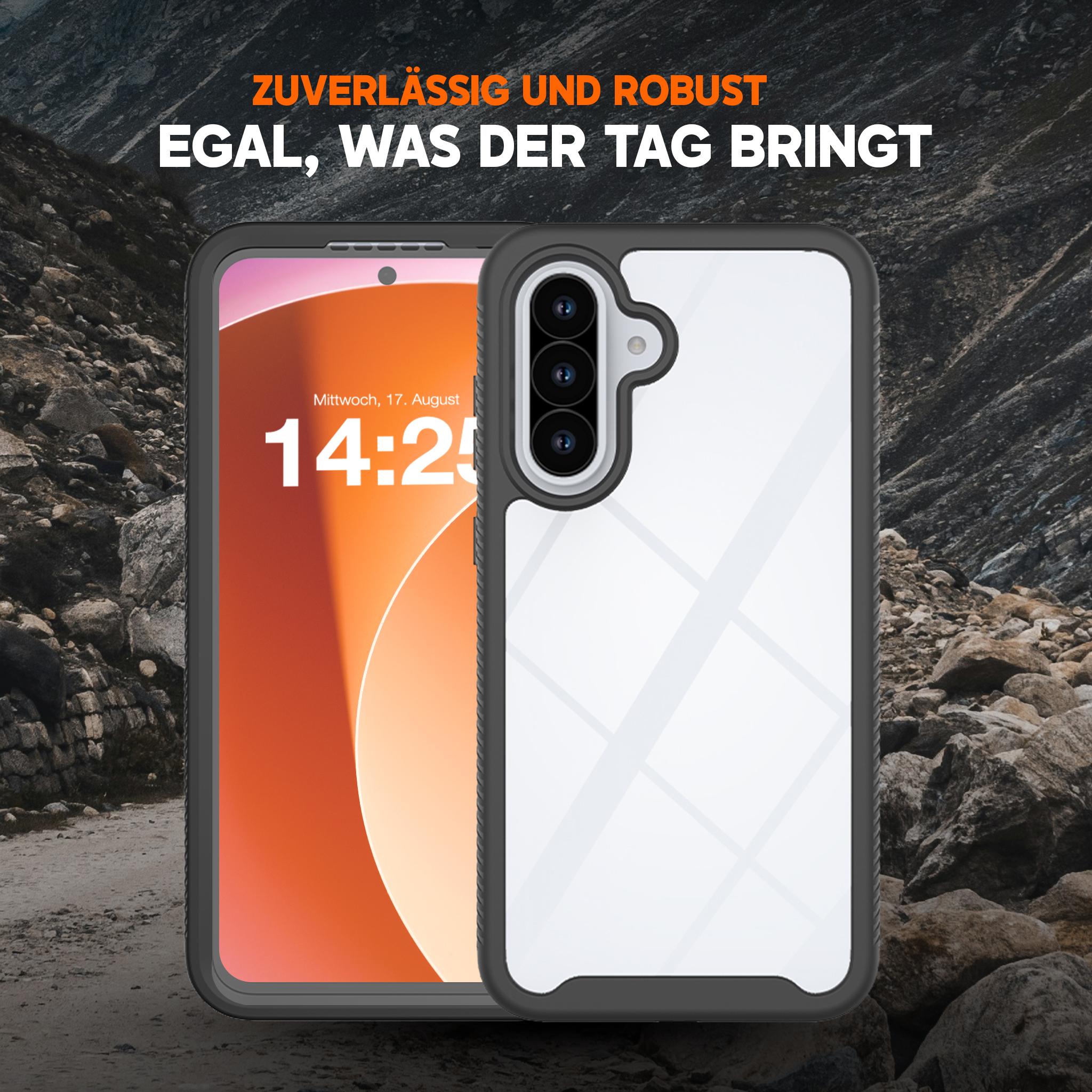 360 Grad Premium Handy Hülle für Samsung Galaxy A36 5G Front Back Cover Schwarz