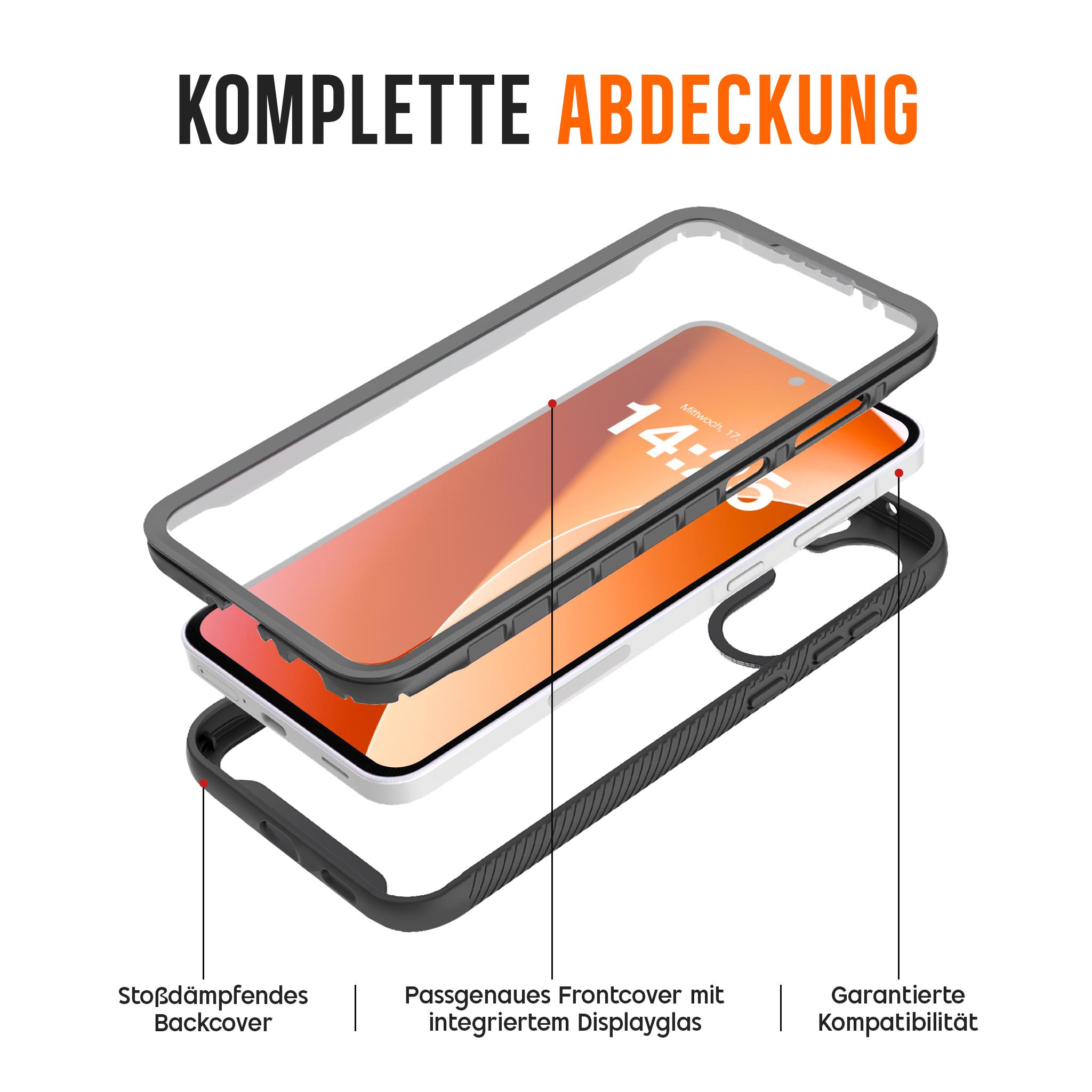 360 Grad Premium Handy Hülle für Samsung Galaxy S24 Front Back Cover Schwarz Top