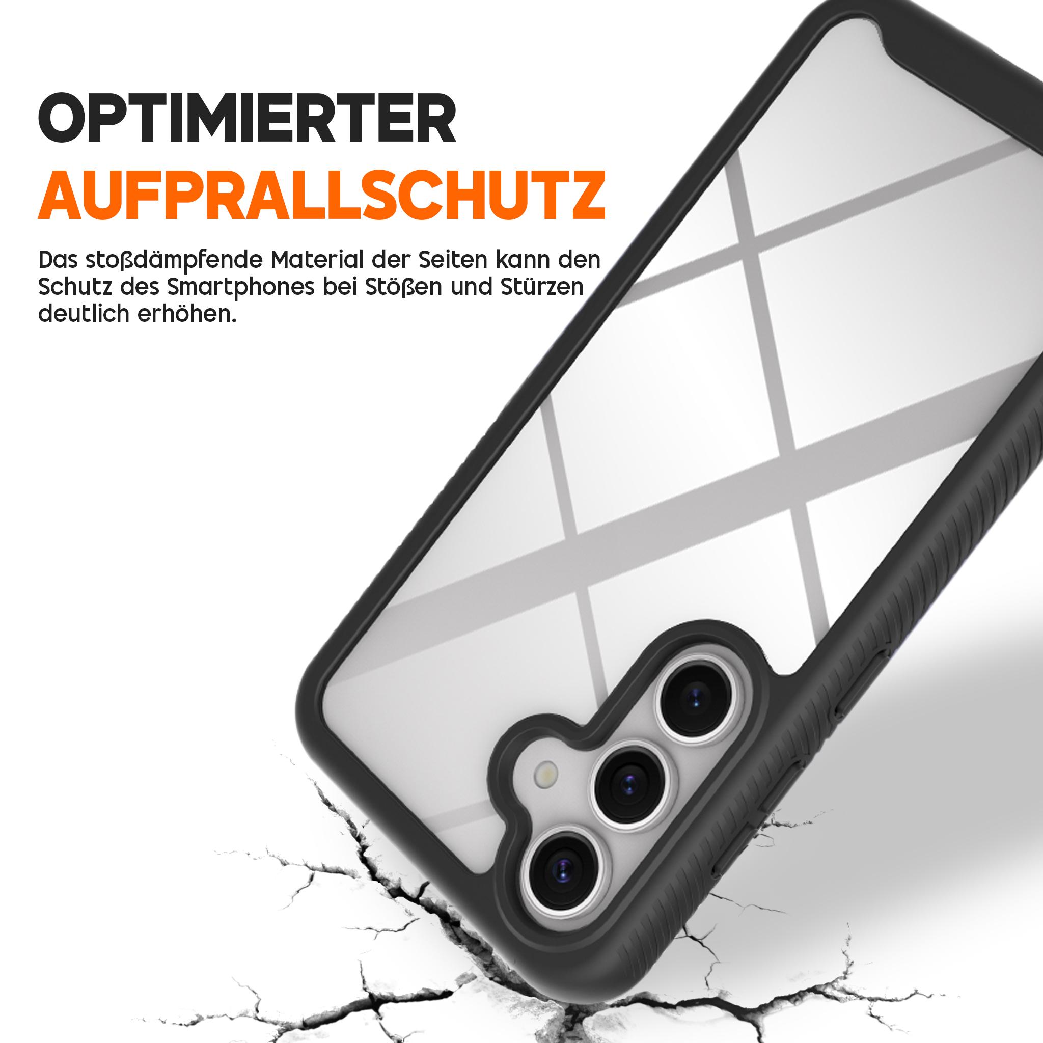 360 Grad Premium Handy Hülle für Samsung Galaxy S24 Front Back Cover Schwarz Top
