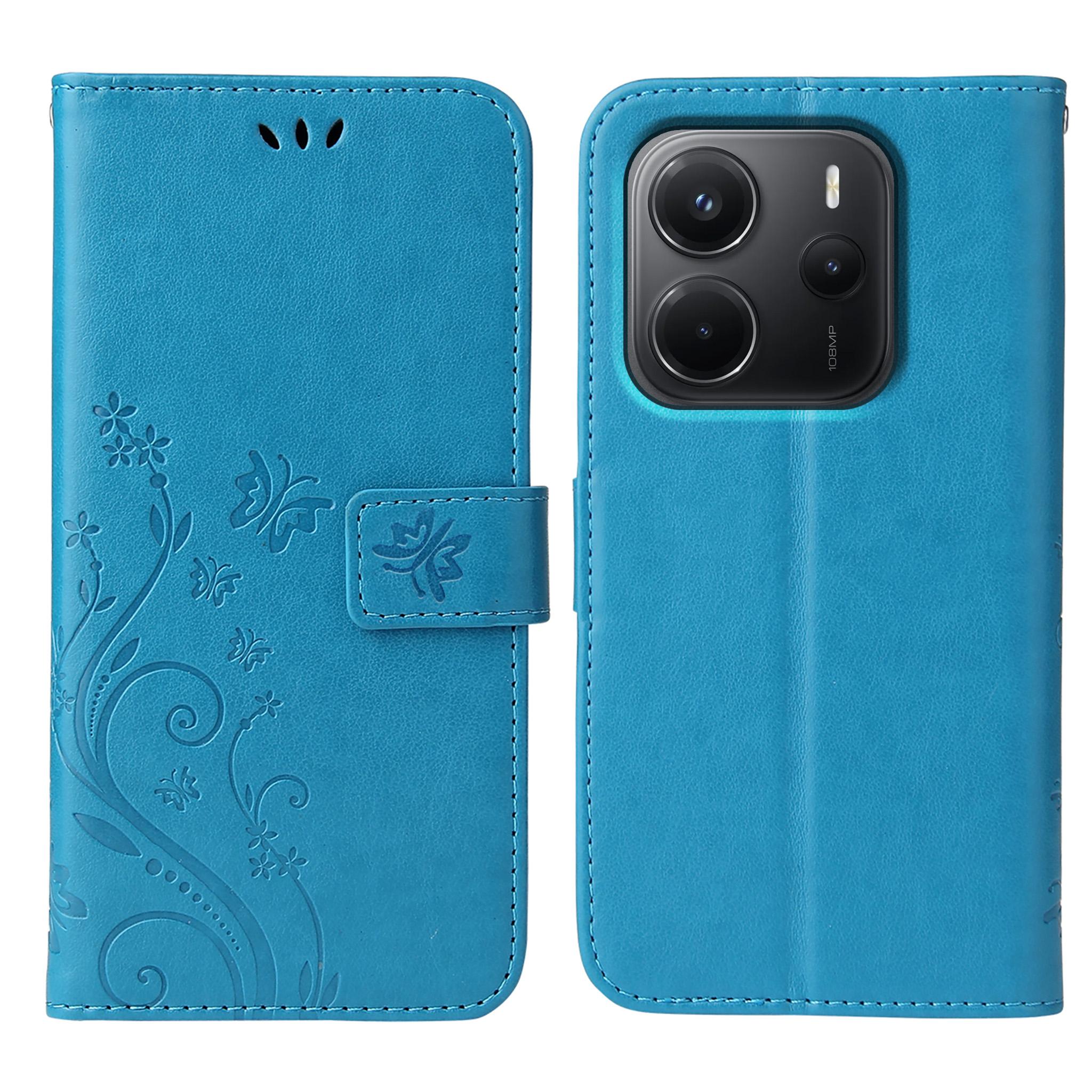 Handy Hülle für Xiaomi Redmi Note 14 Pro Pro 5G Klapphülle Blumen Cover Case