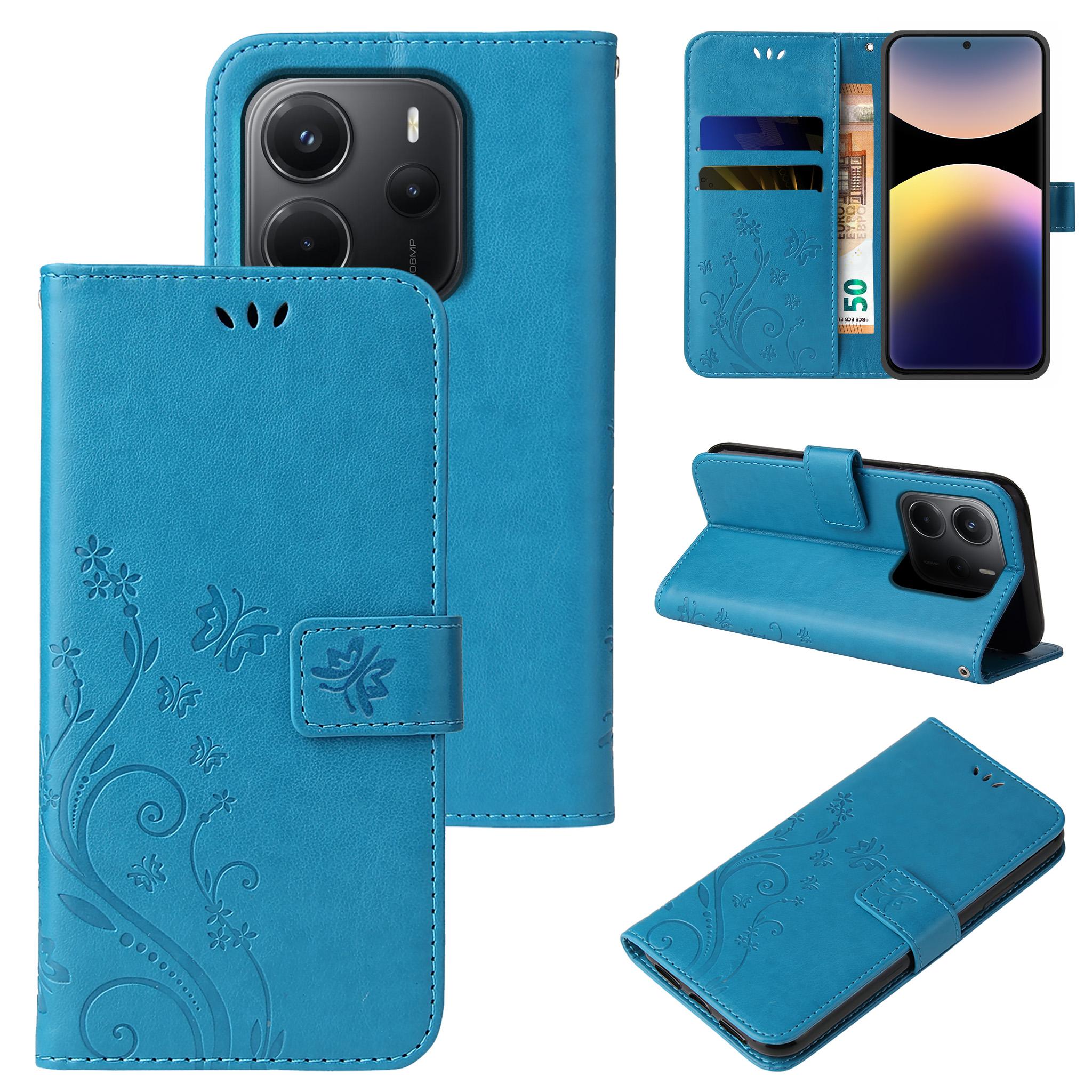 Handy Hülle für Xiaomi Redmi Note 14 Pro Pro 5G Klapphülle Blumen Cover Case