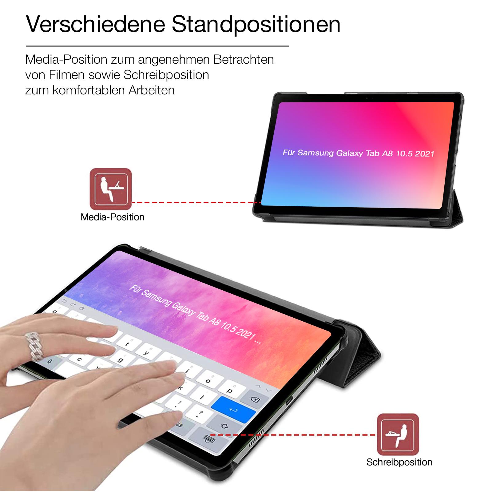 Tablet Schutzhülle für Samsung Galaxy Tab A8 10.5 2021 Smart Cover Hülle Glas