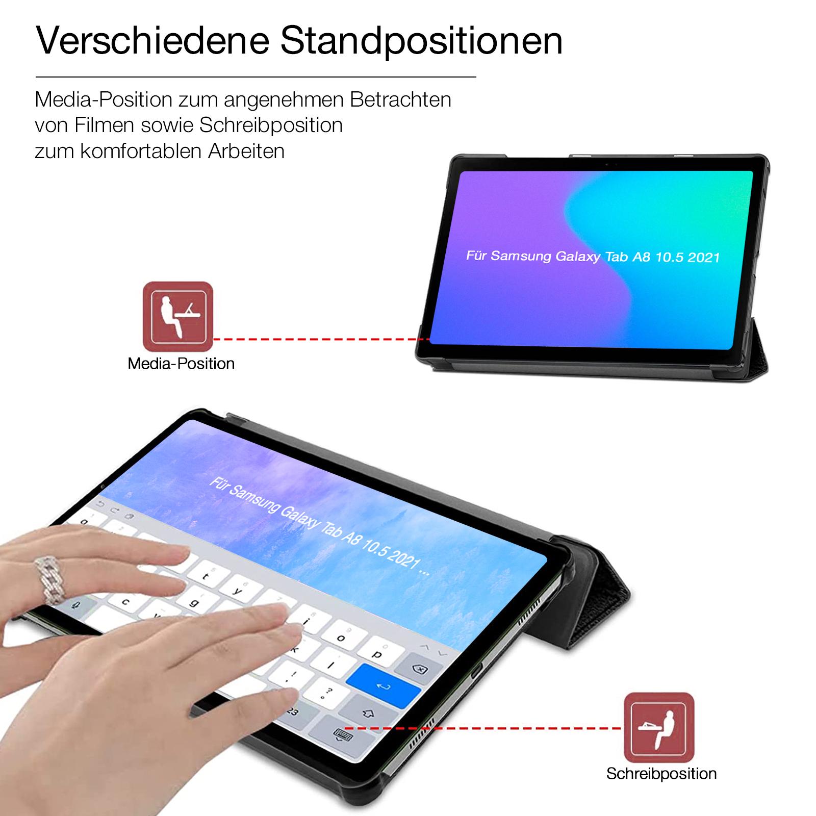 Tablet Schutzhülle für Samsung Galaxy Tab A8 10.5 2021 Smart Cover Hülle Glas