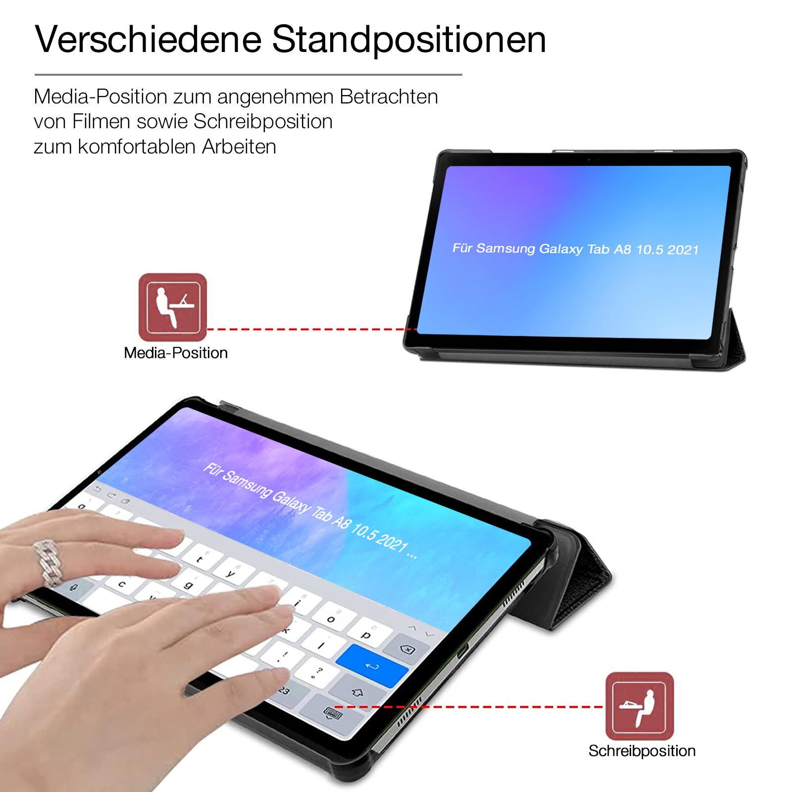 Schutzhülle 2x Folie für Samsung Galaxy Tab A8 10.5 2021 Tablet viele Farben