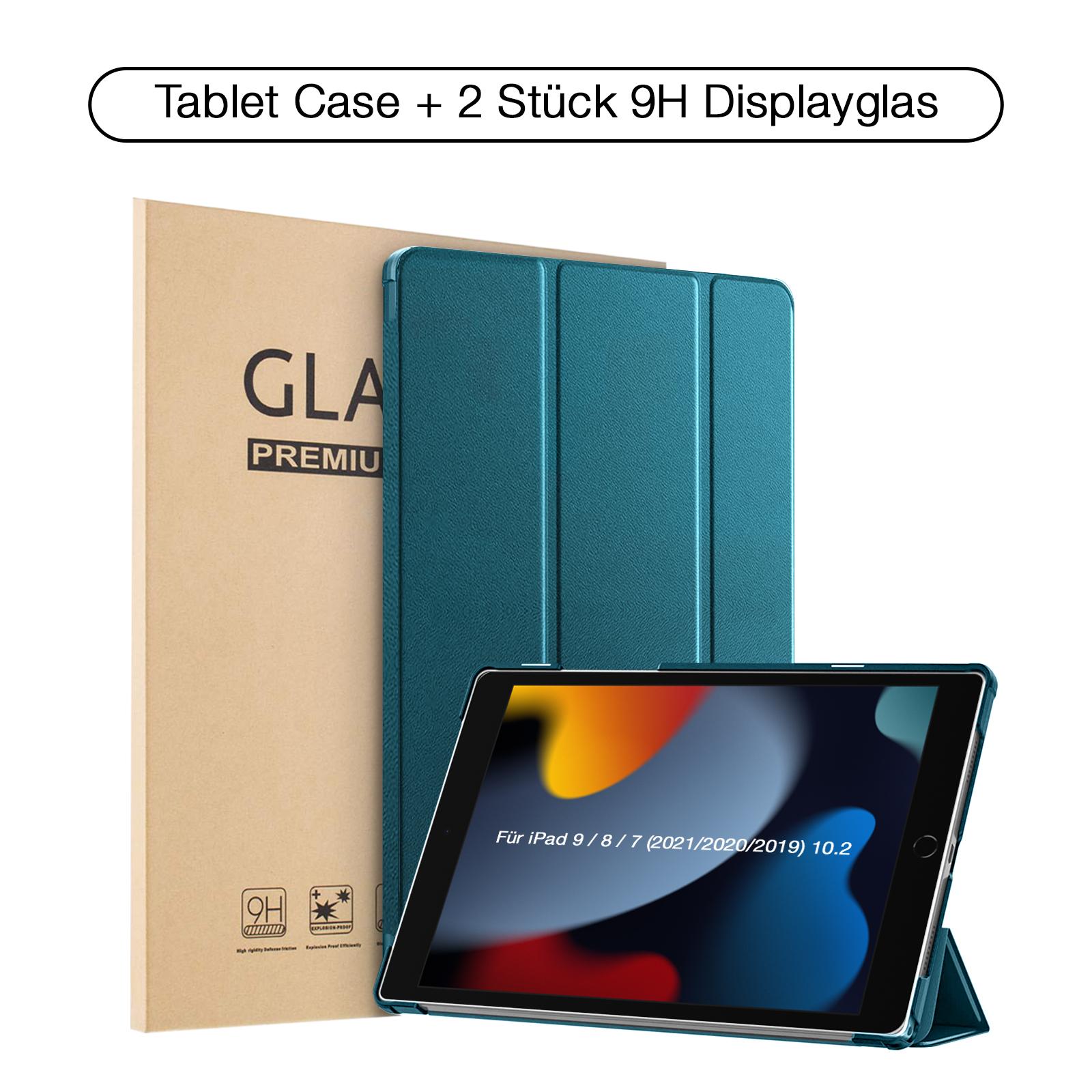 Tablet Schutzhülle für iPad 9.8.7.Gen 10.2 Klapp Flip Hülle Cover Case Glas