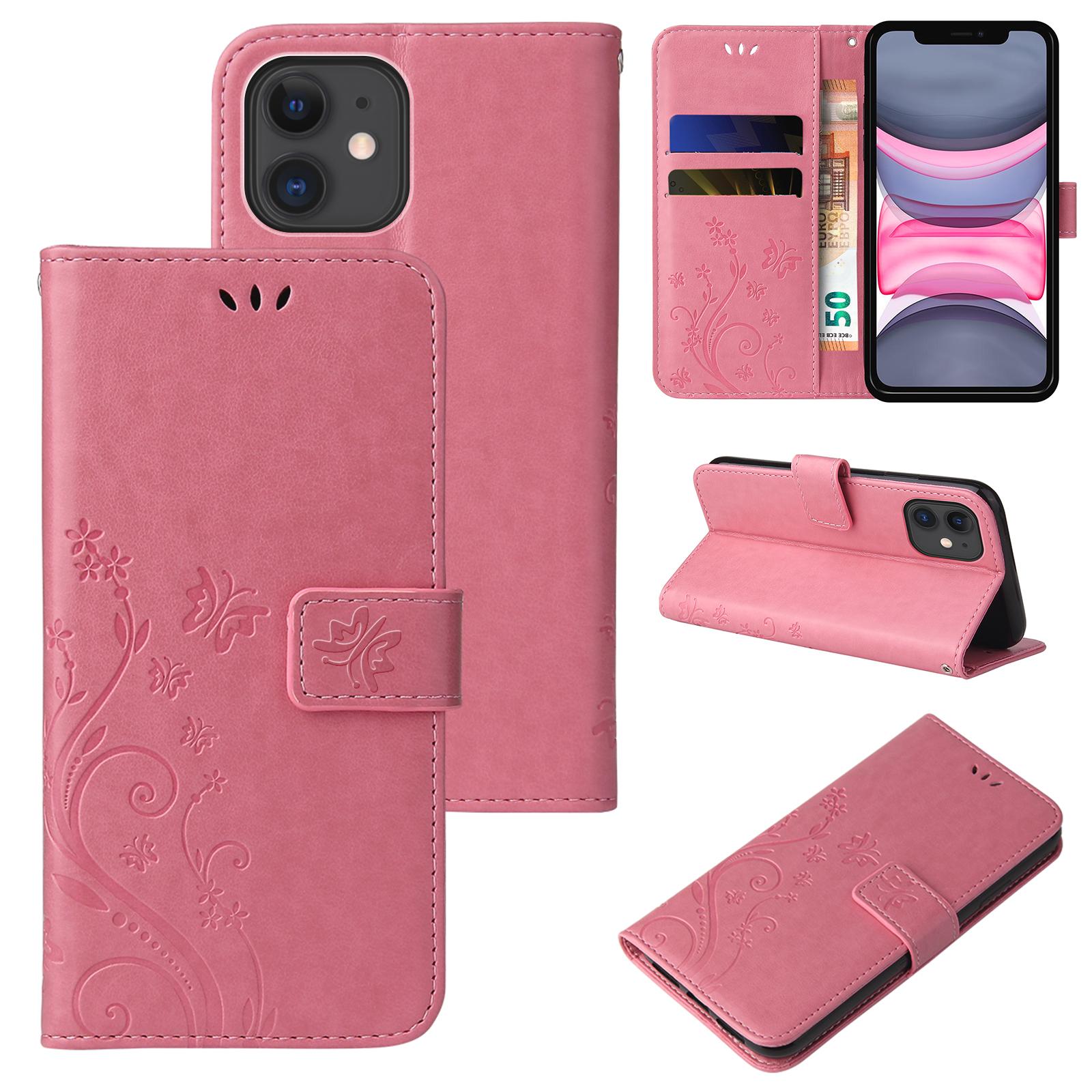 Handy Tasche für Apple iPhone 11 12 13 14 15 Pro Max Handyhülle Blumen Flip Case