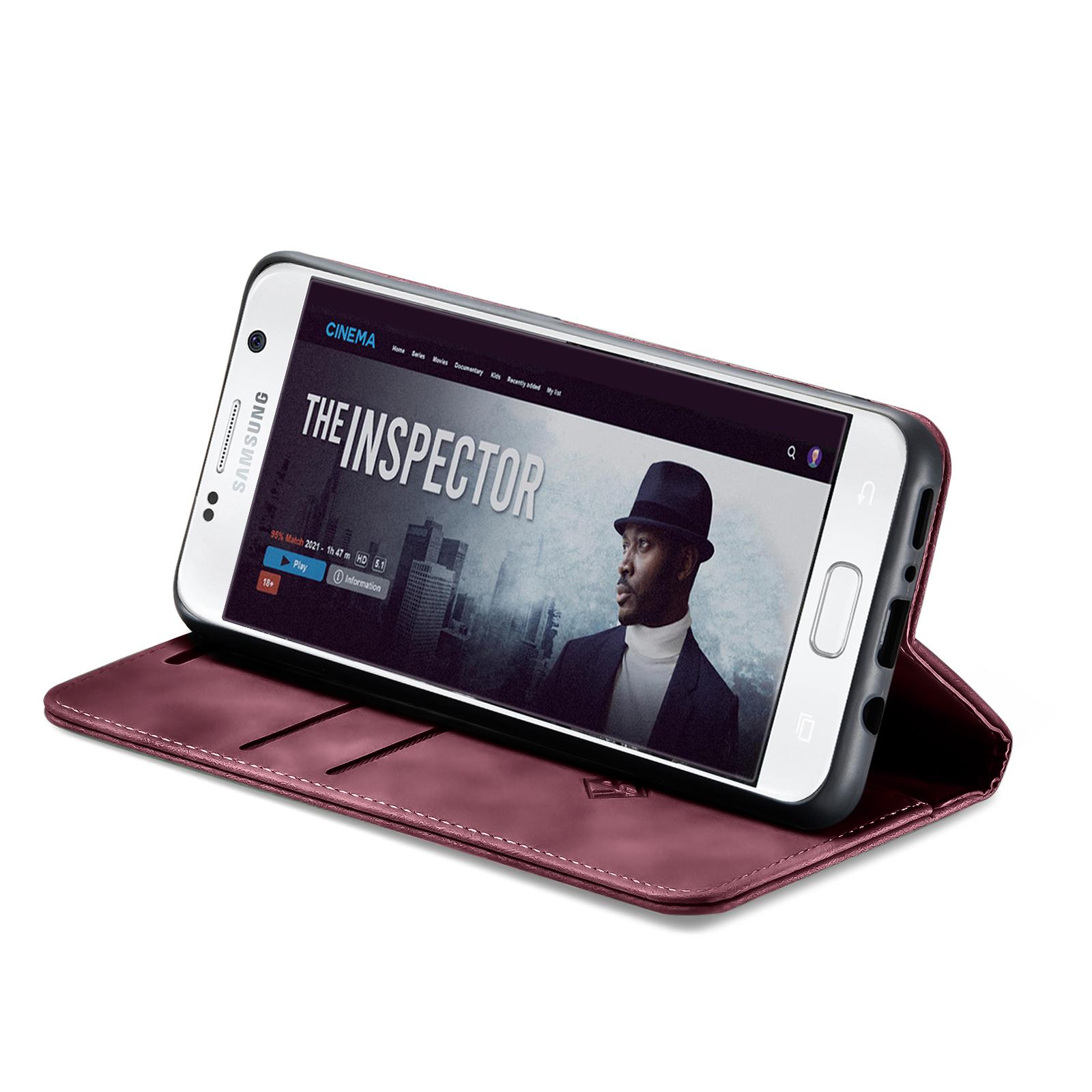 Handyhülle für Samsung Galaxy S7 S8 Flipcover Bookcase Hülle Schutz Smartphone 