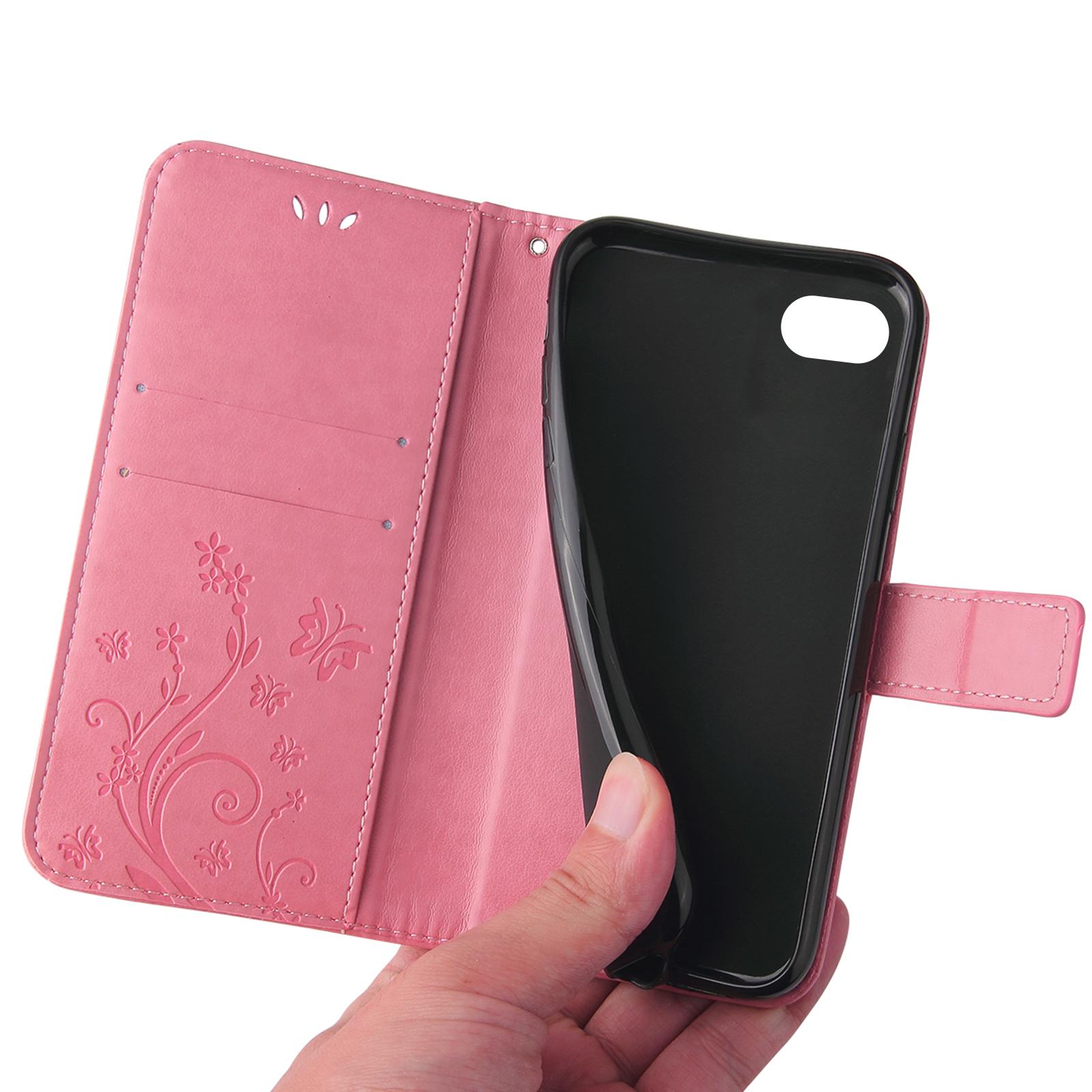 Handy Hülle für Apple iPhone 7 iPhone 8 SE Handyhülle Schutz Blume Schmetterling