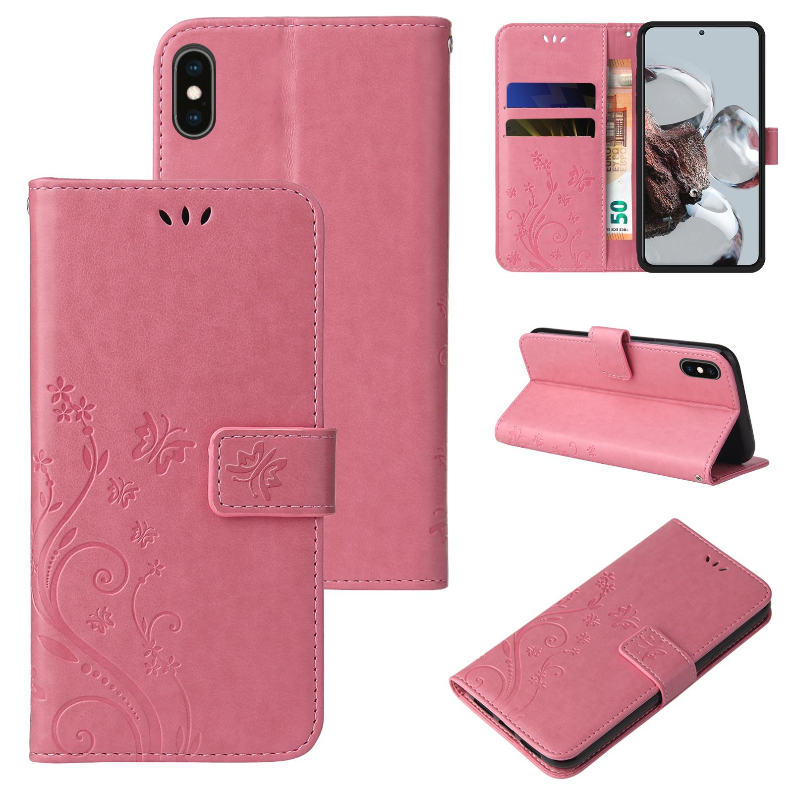 Handy Hülle für Apple iPhone X XR Xs Max Handyhülle Case Blume Schmetterling