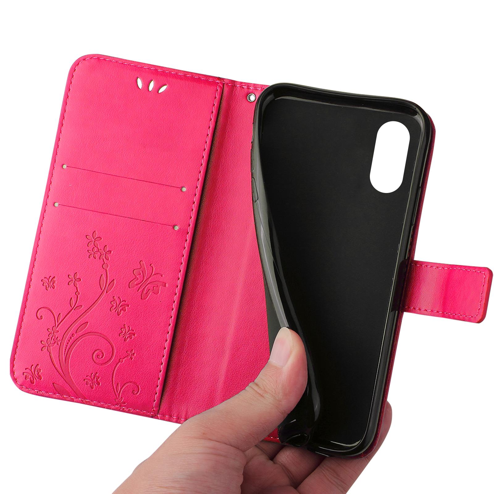 Handy Hülle für Apple iPhone X XR Xs Max Handyhülle Case Blume Schmetterling
