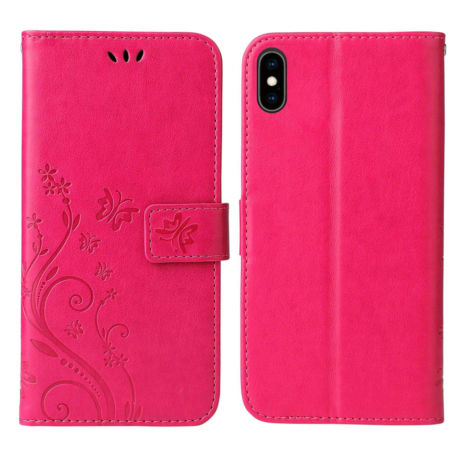 Handy Hülle für Apple iPhone X XR Xs Max Handyhülle Case Blume Schmetterling