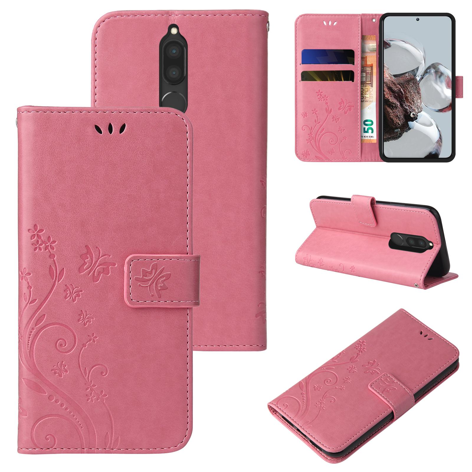 Handy Hülle für Huawei Mate 10 Pro Lite Handyhülle Tasche Blumen Schmetterling