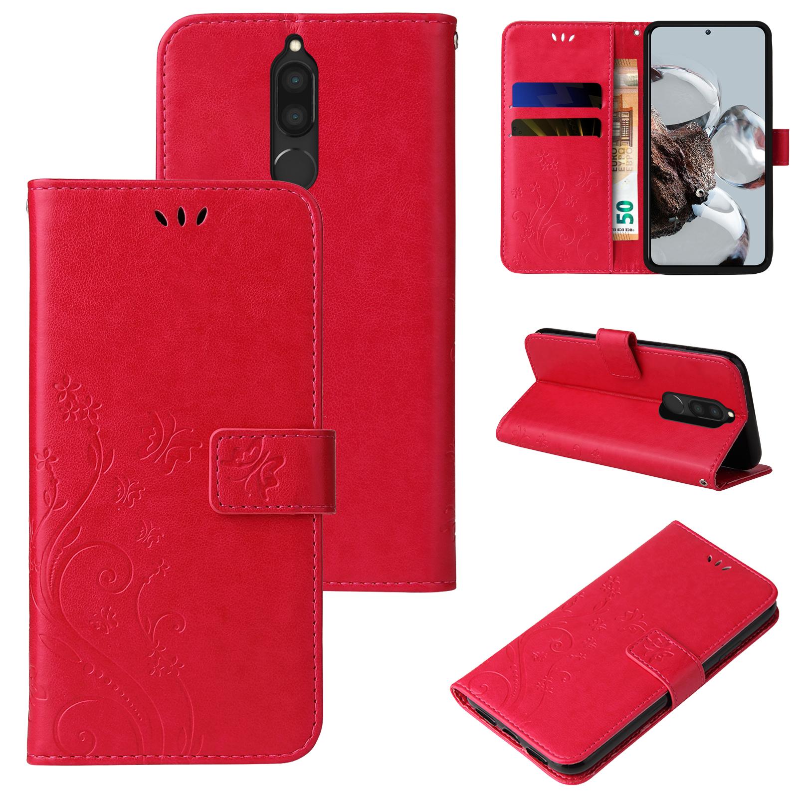 Handy Hülle für Huawei Mate 10 Pro Lite Handyhülle Tasche Blumen Schmetterling