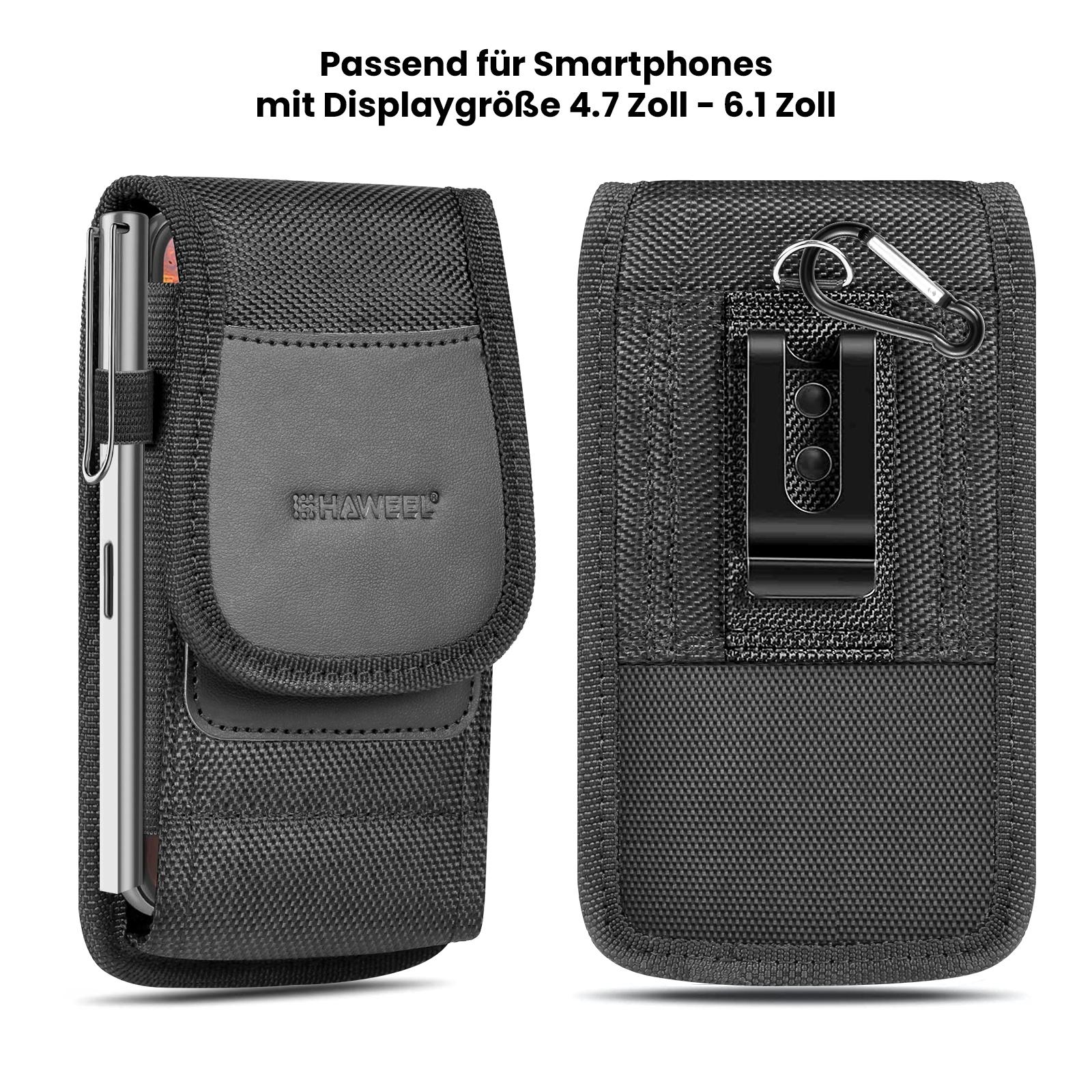 Handy Gürteltasche Nylon Universal Gürtel Tasche Quer Smartphone Etui 3 Größen